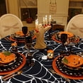 thumbnail image 5 of Halloween Tablecloth Spider Web Table Cloth for Oval Round Rectangle Table, Waterproof,Durable,Reusable Pumpkin Face Tablecloth for Halloween Party Decoration - 60x84 Inch, 5 of 5