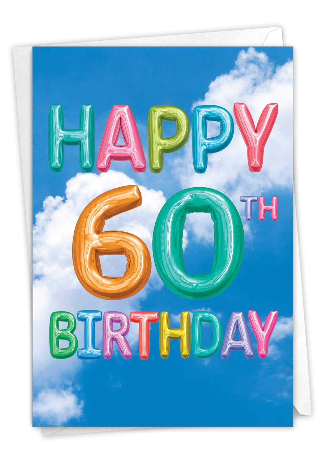 The Best Card Company - 60th Happy Birthday Card with Envelope - 60 Year  Old Congrats (Not Layered, Sparkled, or 3D) - Inflated Messages Milestones  60 C5651DMBG 