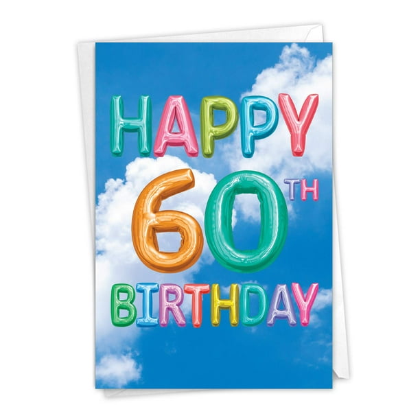 The Best Card Company 60th Happy Birthday Card with Envelope 60