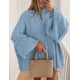 thumbnail image 5 of Suéter PRETTYGARDEN con Botones y Mangas Farol Azul Claro Talla L, 5 of 5