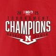 thumbnail image 4 of Men's Scarlet Nebraska Huskers 2025 Big Ten Baseball Conference Tournament Champions Playoff Pitch T-Shirt, 4 of 4