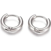 Real 18K Gold Plated Surgical Steel Sleeper Tiny Hoop Earrings with 316 Surgical Stainless Steel Pin Helix Ring Daith Ring Lip Ring Nipple Ring Snug Ring Rook Ring Body Piercing Jewelry 8mm