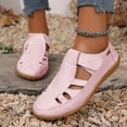 thumbnail image 2 of Closed Toe Work Sandals for Women 2025 Spring Summer Leather Non Slip Gladiator Flats Walking Shoes, 2 of 5