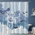 thumbnail image 1 of Whimsical Ghost Shower Curtain - Spooky Halloween Decor, 1 of 4