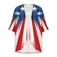 thumbnail image 3 of Hvot&aat Women's Independence Day Printed Chiffon Cardigan Holiday Beach Cover Up Casual Tops Patriotic Shirts, 3 of 4