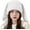 White, variant on Knit Beanie Hats for Women Bunny Winter Cap Faux Fur Warm Knit Rabbit Crochet Skull Cap Ski Outdoor Slouchy Hat