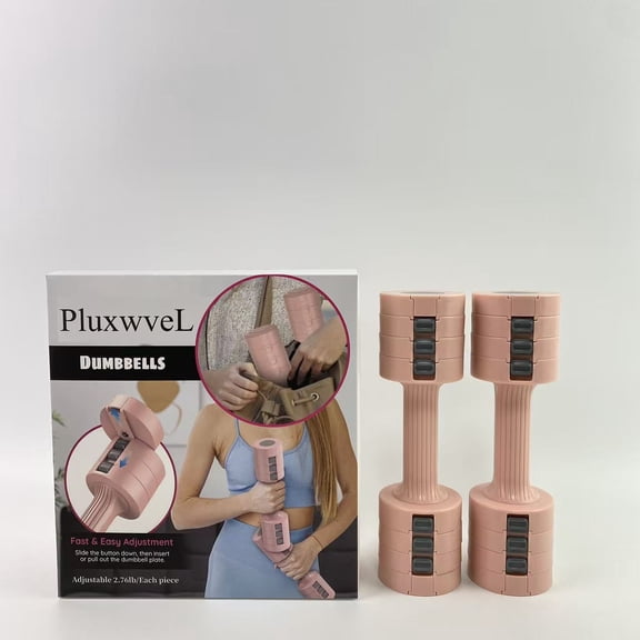 PluxwveL Dumbbells, Adjustable Dumbbell Set - Durable Non Slip Handle - Each piece can be adjusted to 2.76 pounds