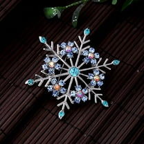 LOLIPPYY Elegant Multi Color Snowflake Crystal Brooch Pin for Party and Holiday Wear