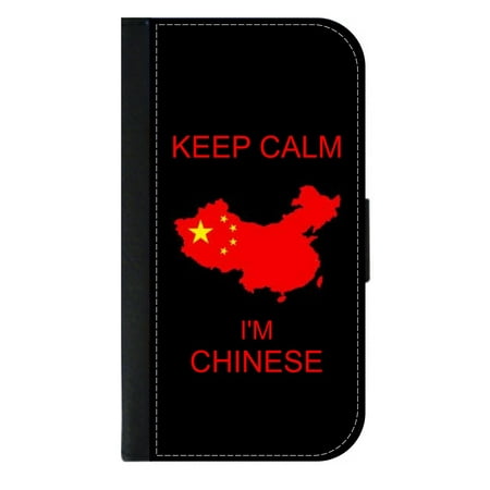 Keep Calm I'm Chinese - Phone Case Compatible with the Samsung Galaxy s9 - Wallet Style with Card (Best Phone Card To Call China)