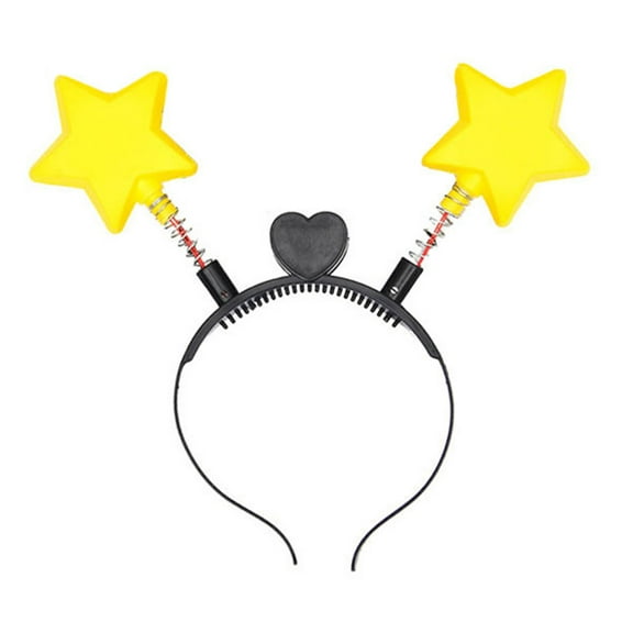 Concert Christmas Women Students Washing Face Hairband Shinning Bouncing Star Shape Headbands LED Light Hair Hoop
