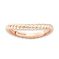 thumbnail image 1 of 925 Sterling Silver Pink Plate Wave Stackable Ring Curved, 1 of 7