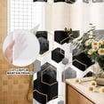 thumbnail image 3 of No Hook Shower Curtain, Black Grey Shower Curtains for Bathroom with See Through Top Window, Geometric Gold White Hexagon Modern Waterproof & Washable Bath Curtain Extra Long 72"x84", 3 of 9