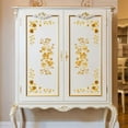 thumbnail image 4 of Colorful Rub on Transfer Decal Sticker for Furniture Craft Decor 6"x12" Golden Lace with Corner 3Pcs Waterproof UV DTF Transfer for Drawer Dresser Glass Porcelain Wood Plastic Window, 4 of 7