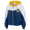 thumbnail image 2 of Women's WEAR by Erin Andrews Navy West Virginia Mountaineers Color-Block Full-Zip Hoodie, 2 of 5