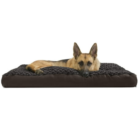FurHaven Pet Dog Bed | Deluxe Plush Pillow Pet Bed for Dogs & Cats, Chocolate, Extra Large