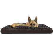 FurHaven Pet Products Deluxe Plush Pillow Pet Bed for Dogs & Cats, Chocolate, Extra Large