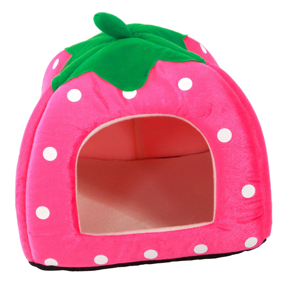 Warm Soft Strawberry Pet Dog Cat Bed House Kennel Doggy Puppy Cushion Basket Pad