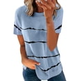 thumbnail image 4 of Short Sleeve T Shirt, Round Neck Breathable Summer Short Sleeve T Shirt Stripes Pattern Polyester Fiber For Office ANGGREK Otros, 4 of 5
