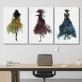 thumbnail image 3 of wall26 Canvas Print Wall Art Set Yellow, Pink &amp; Blue Watercolor Fashionistas Fashion People Drawings Modern Art Bohemian Portrait Dramatic for Living Room, Bedroom, Office - 16"x24"x3 P, 3 of 6