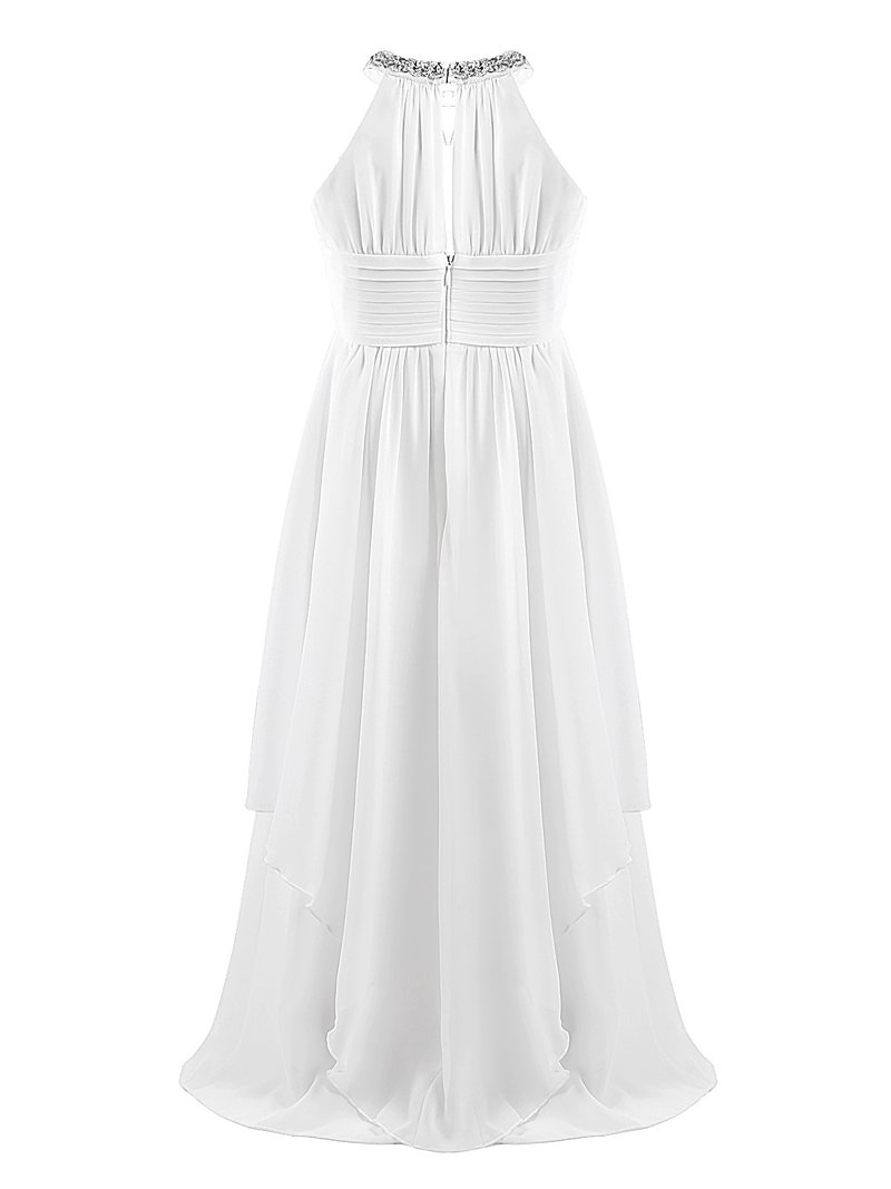 CHICTRY Girls Halter Sequined Bridesmaid Dress Birthday Party Prom Ball Gown  Ivory 14 - Walmart.com