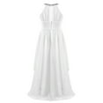 thumbnail image 3 of Kaerm Girls Chiffon Sequined Halter Wedding Bridesmaid Party Flower Girl Dress Long Maxi Ball Gown Ivory 10, 3 of 9