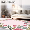 thumbnail image 2 of ODIKA 3'x5' Machine Washable Non-Slip Area Rug, Blooming Meadow with Intricate Botanical Motifs High Traffic Rug, Pink, 704239, 2 of 7