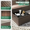 thumbnail image 3 of Clouddwell 8 Piece Patio Furniture Set with 44” Fire Pit Table Wicker Rattan Patio Conversation Set Outdoor Sectional Sofa Set with Coffee Table, 3 of 9