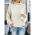 thumbnail image 2 of Women'S Winter Autumn Solid Color Lantern Sleeve Long Sleeve Sweater Pullover Coat  XXL, 2 of 5