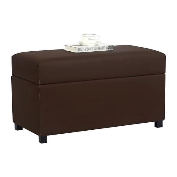 Joveco 32" Leather Storage Ottoman , Rectangle Foot Rest Stool for Living Room, Bedroom, Entryway,