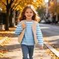 thumbnail image 7 of Ashirexll Girls Long Sleeve Shirts Gradient Striped Print Long Sleeve Casual Top for Big Girls 3-14 Years, 7 of 7
