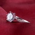 thumbnail image 4 of Anillo de boda de mujer de plata 925 con diamantes de imitación de seis garras de 1 quilate, joyería de cortejo de 1,0 ct, 4 of 5