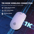 thumbnail image 2 of MAGIC-REFINER G6 BT Wireless Gaming Mouse, 24000 DPI, 1000Hz Polling Rate, 300 IPS, 35G Acceleration, 72g Lightweight, 750mAh Battery, Includes White Grip Tape & Braided Cable（White）, 2 of 8