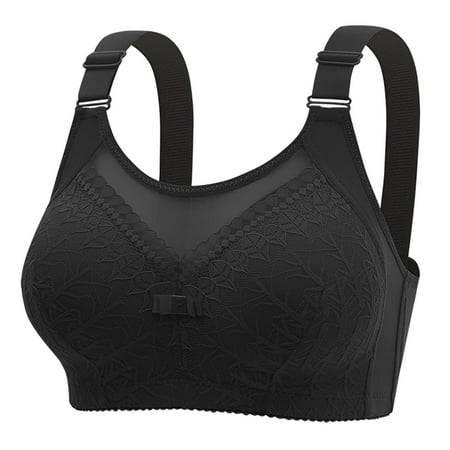 YHGFVOKJ Bras for Women Full Coverage Stretch Comfort Large Gathering Thin Racerback Bra with Support Underarm-smoothing Sexy Underwear Comfortable Bras for Women Black 38