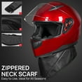 thumbnail image 5 of ILMFullFaceMotorcycleStreetBikeHelmetwithRemovableWinterNeckScarf+2VisorsDOT(S,Red), 5 of 7