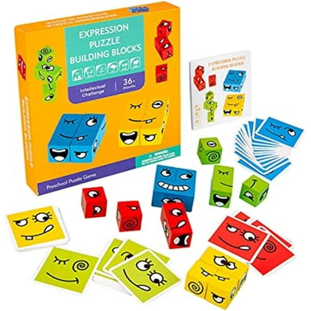 Cartoon Cube Face Changing Building Blocks Burger Fruit Puzzle Anxiety
