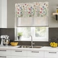 thumbnail image 5 of Spring Floral Valances for Windows, Decorative Rod Pocket Window Valance Curtains, Pink Blue Flowers Butterfly Rustic Short Curtain Drapes for Kitchen/Bathroom/Living Room, 2 Panels, 42" W x 18" L, 5 of 8