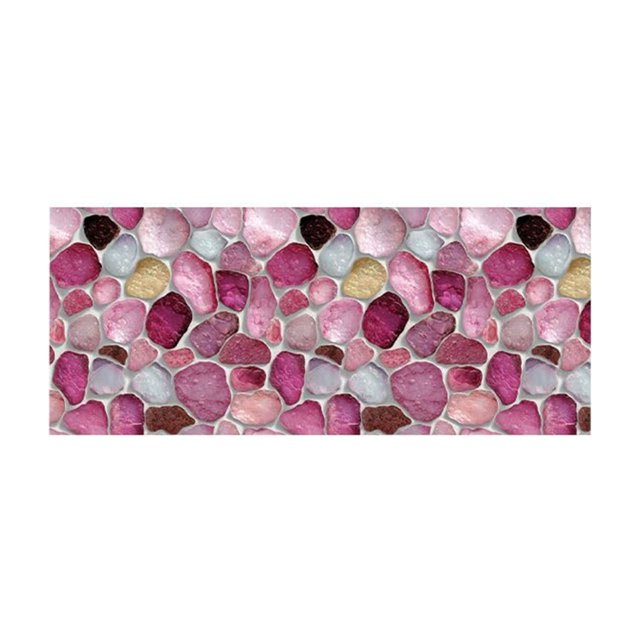 Corridor Stone Patterned Carpet with 3D Pebble Design Washable Floor Mat for Entrance Bathroom Bedroom and Kitchen