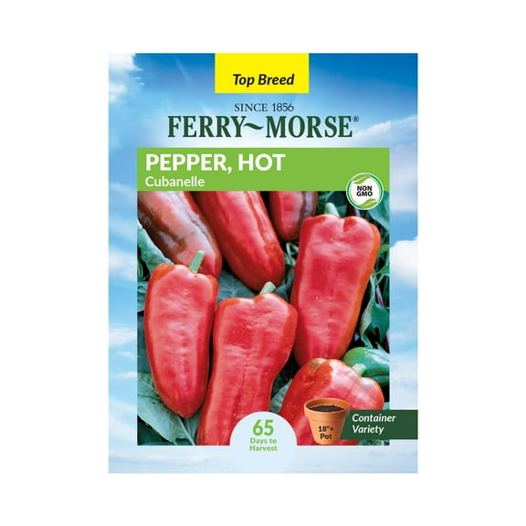 Ferry-Morse 250MG Pepper Cubanelle Annual Vegetable Seeds, Full Sun