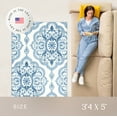 thumbnail image 4 of Maples Rugs Vivian Transitional Medallion Blue White Non Slip Indoor Area Rug, 3'4 x 5', 4 of 9
