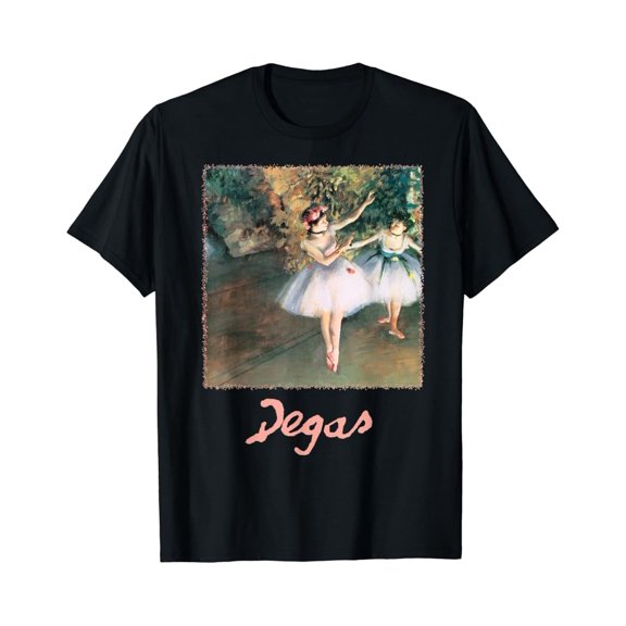 Sam Soft Two Dancers On A Stage By Edgar Degas, Vintage Ballet Art T-Shirt Full Size S-5Xl