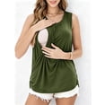 thumbnail image 3 of Women's Maternity Nursing Tank Top Ruched Breastfeeding Clothes 3-Pack, 3 of 7
