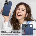 thumbnail image 3 of for Samsung Galaxy S25 Edge, Wallet Case with Magnetic Removable Inner Case, Classic Kickstand Wrist Strap Card Slots Full Body Protection Phone Cover for Men Women for Galaxy S25 Edge, Blue, 3 of 9