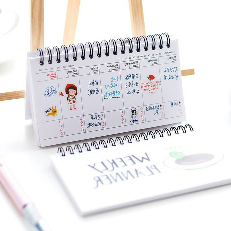 Kawaii Notebook Journal Girls DIY Agenda Planner Organizer Spiral Not –  AOOKMIYA