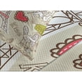 thumbnail image 4 of Ambesonne France Quilted Bedspread Set 3 Pcs, Doodle Eiffel Tower Love, Queen Size, Beige Pink, 4 of 5