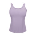 thumbnail image 6 of OGLCCG Women Plus Size Tank Top with Built in Bra Crewneck Sleeveless Camisole Tops with Shelf Bra Solid Color Slim Fit Stretch Undershirts, 6 of 8