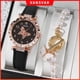 thumbnail image 2 of Corea Mariposa Y Flor Diamante Mujeres Relojes Señoras Perlas Pulsera Reloj De Cuarzo Conjunto Gao Jiahui unisex, 2 of 2