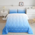 thumbnail image 2 of Erosebridal Skyblue Gradient Bedding Twin Comforter Set, Geometric Diamond Down Comforter, Patchwork Bedroom Decor, Reversible 2-Piece, 2 of 8