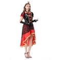 thumbnail image 3 of URSOFINE Women's Heart Queen Costume Set, Black Red Lace High Low Dress with Crown Gloves for Halloween Fancy Dress Party, 3 of 8