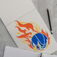 thumbnail image 5 of 2 Pack Basketball Flame Sports Stencils for Painting on Wall 11.8 x 11.8 Inch Reusable Plastic Basketball Templates for Painting on Wood Floor Furniture Fabric Canvas DIY Craft Stencil colorful, 5 of 9