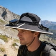 thumbnail image 5 of FUZHIQ Unisex Solar Fan Hat, Wide Brim Sun Hat with Three Fans Rechargeable UV Protection Cooling Sun Hat for Fishing Hiking Camping Beach Outdoor Activities,42cm, 5 of 6